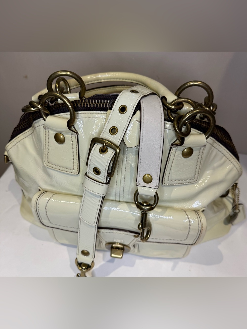 Coach Francine with Legacy Lining Brass Hardware Calf Leather 2008 12295 - Picture 4 of 11